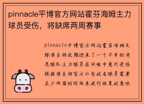 pinnacle平博官方网站霍芬海姆主力球员受伤,将缺席两周赛事